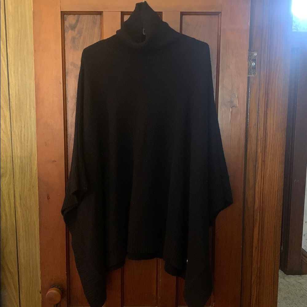 Michael Kors Black Turtleneck Poncho